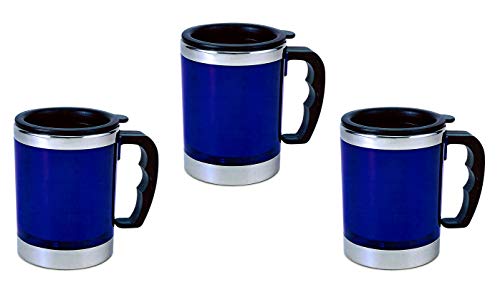 KS-Direkt Edelstahl Iso-Becher 300ml Tasse Thermobecher Kaffeetasse Kaffeebecher (3xBlau) von KS-Direkt