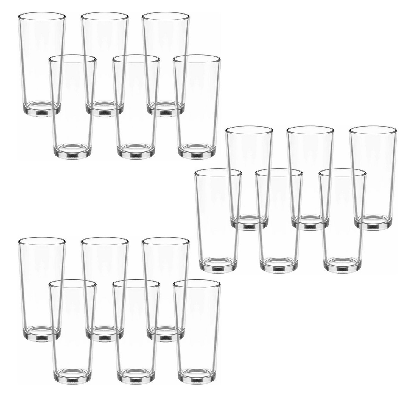 KS-Direkt Gläser-Set Wassergläser Set 230ml Trinkglas 6tlg Saftgläser Glas, klares Glas, konische Form von KS-Direkt