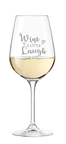 Leonardo Weinglas mit Gravur '' wine a little laugh a lot '' - Geschenke für Frauen & Männer, beste Freunde & Freundin, Weinliebhaber, Geburtstag von KS Laserdesign