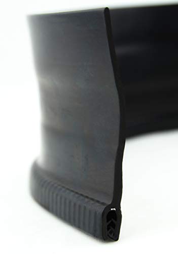 DF22 Dichtungsprofil von SMI-Kantenschutzprofi - Klemmbereich 2-4 mm - mit Dichtung oben aus EPDM Moosgummi - Fahnendichtung - einfache Montage selbstklemmend ohne Kleber (5 m) von SMI
