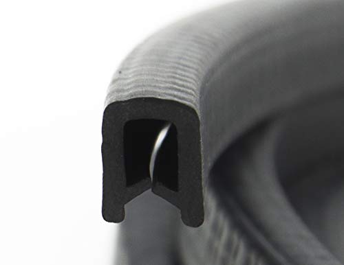 KS1-4S-EPDM Kantenschutzprofil von SMI-Kantenschutzprofi aus EPDM Gummi - Klemmbereich 1-4 mm - Schwarz - Klemmprofil mit Stahleinlage - einfache Montage, selbstklemmend ohne Kleber (50 m) von SMI