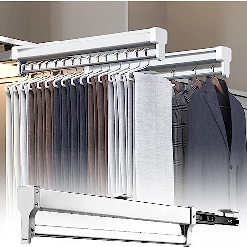 Ausziehbare Kleiderstange für Kleiderschränke verschiebbare Kleiderschrank verstellbare 35–80 cm lange Schiene, ideales Schrank-Organizer-Rack,55cm von KSTORE