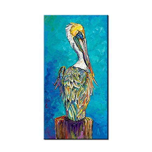 Reiher Handgemalte Ölgemälde Wasservögel Leinwand Wandmalerei Modernen Abstrakt Tiere Kunst Bild Fertig zum Aufhängen,Noframe,60x120cm von KSTORE