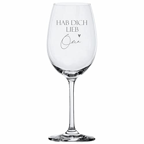 Weinglas Leonardo - Hab dich lieb Oma - Geschenkidee Individuelles Weinglas Großmutter Oma Geburtstagsgeschenk von KT-Schmuckdesign