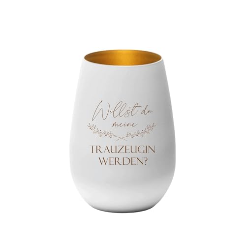 Windlicht - Willst du Meine Trauzeugin Werden? - Teelichthalter, Geschenkidee, Trauzeugin, Trauzeugin Frage, Hochzeit, weiß Gold von KT-Schmuckdesign