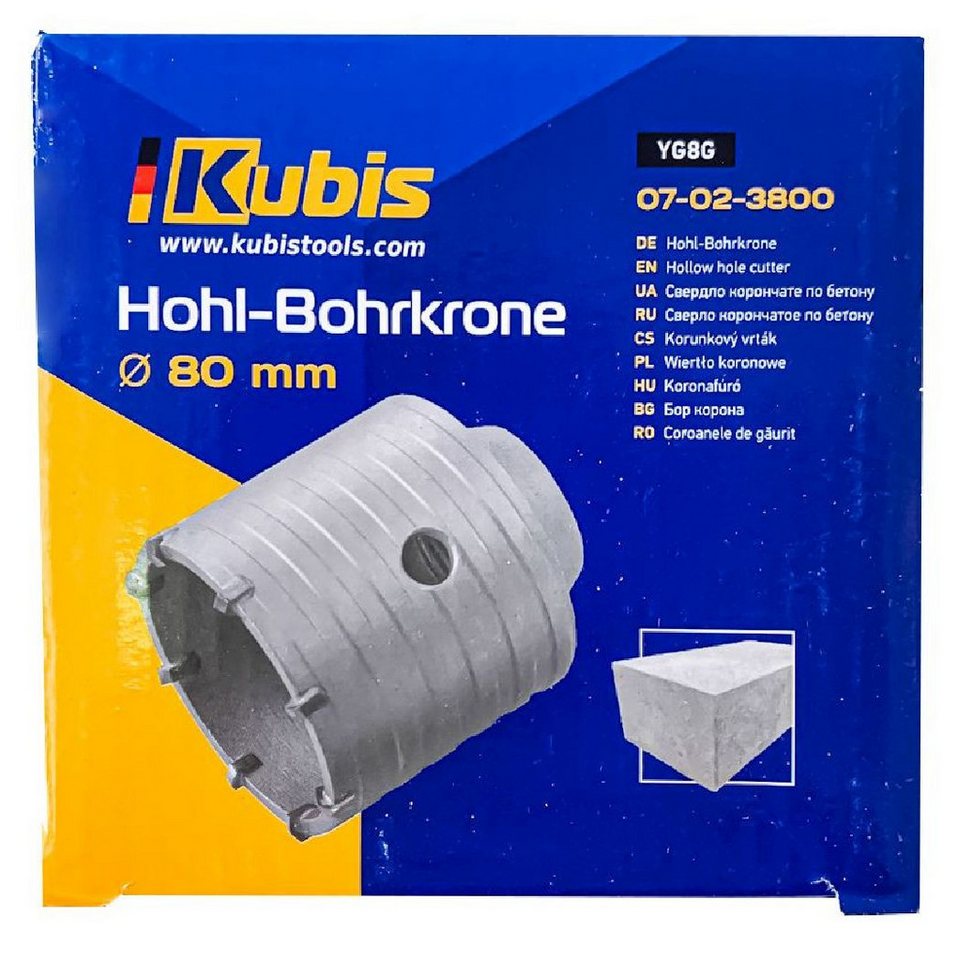 KUBIS Bohrkrone Hohl-Bohrkrone 80 mm, YG8C von KUBIS