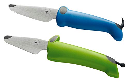 KUHN 22289 RIKON Kinderkitchen Messerset 2-teilig, grün/blau , von KUHN RIKON