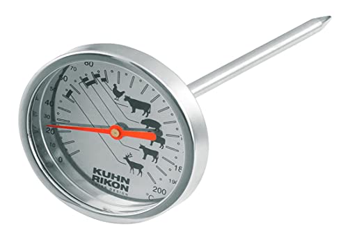 KUHN RIKON 2282 Küchenhelfer Bratenthermometer Edelstahl mit hitzebeständigem Glas, 12 cm von KUHN RIKON