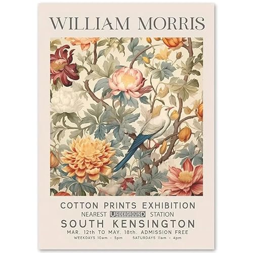 KUYATE William Morris Poster, Blumenzweig, abstrakte Wandkunst und Drucke, Retro-Leinwandgemälde für Wohnzimmer, Innendekoration, Bilder, 50 x 70 cm, ohne Rahmen von KUYATE