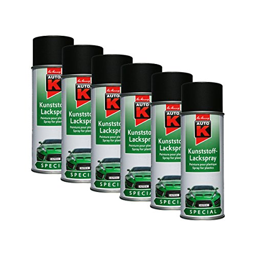 KWASNY Kunststoff Schwarz Lackspray 400Ml Spraydose Plastiklack Sprühlack 233 097 6X von Kwasny