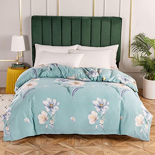 KYKHT Bettwäsche Bettbezug 200 x 230 cm - Bettbezug mit Blumenmuster, Bettbezug-Set mit Reißverschluss für Doppelbettbezüge von KYKHT