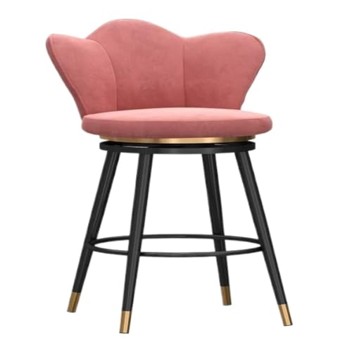 KZLJLJY Bar StüHle Bar Stuhl Rotierenden Licht Luxus Einfache Rückenlehne Home Bar Rezeption Zähler Wohnzimmer Milch Tee Hohe Hocker Bar Chair (Color : Pink, Size : B) von KZLJLJY