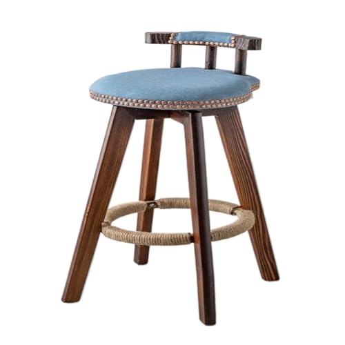 KZLJLJY Bar StüHle Barstuhl, drehbare Rückenlehne, hoher Hocker, einfacher Home-Rezeption-Wohnzimmer-Theken-Barstuhl, Rezeption-Barhocker Bar Chair (Color : Blue, Size : A) von KZLJLJY