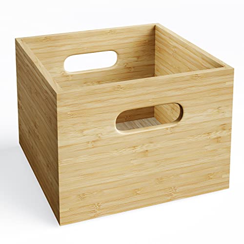 Aufbewahrungsbox & Ordnungsbox M, plastikfrei & umweltfreundliche Box aus 100 % FSC Bambus, stapelbar & robust – Organizer Box für Ordnung in Küche, Büro, Kinderzimmer, Haushalt, Holzbox KD Essentials von KD Essentials