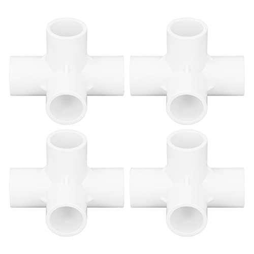 Kadimendium Winkelverbinder, 4-Wege-PVC-Anschluss, 25 mm Innendurchmesser, robuste Struktur für den Außenbereich(Weiß) von Kadimendium