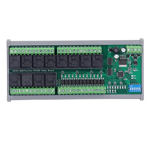 Kadimendium RS485 Relaismodul 12 Kanal Relaiserweiterungsplatine RTU Leiterplatte mit DIN Schienen-Optokoppler-Isolationsrelaisplatine Industrielle Steuerungskomponenten(24V) von Kadimendium