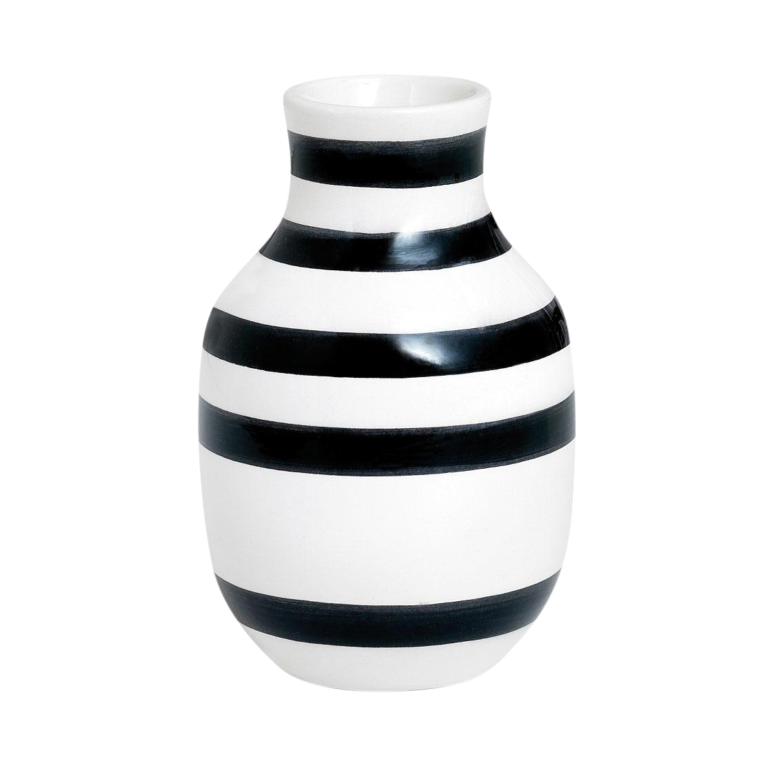 Kähler - Omaggio Vase H 12.5cm - schwarz/H 12,5cm / Ø 8,5cm/Jedes Stück ein Unikat von Kähler
