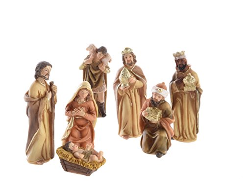 Krippenfiguren aus Polymagnesium Maria Josef Jesus Könige Hirte 7er Set von Decoris
