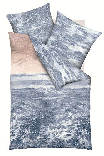 Kaeppel Must Have Mako Satin Bettwäsche Ocean Größe 135x200+80x80 cm Farbe Indigo von Kaeppel