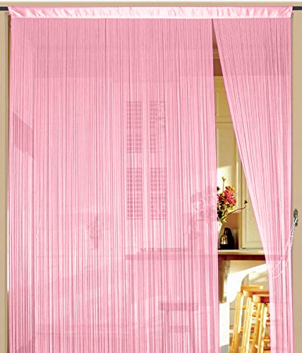 Kaikoon Fadenvorhang Vorhang Fadenstore Fadengardine Messe 90 cm x 240 cm rosa von Kaikoon