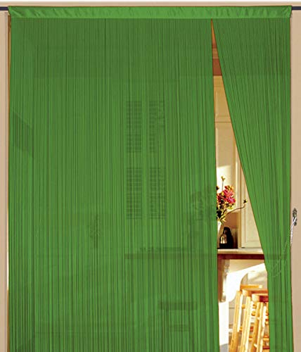 Kaikoon Fadenvorhang Vorhang Fadenstore Fadengardine Messe 90 cm x 240 cm grün Neu von Kaikoon