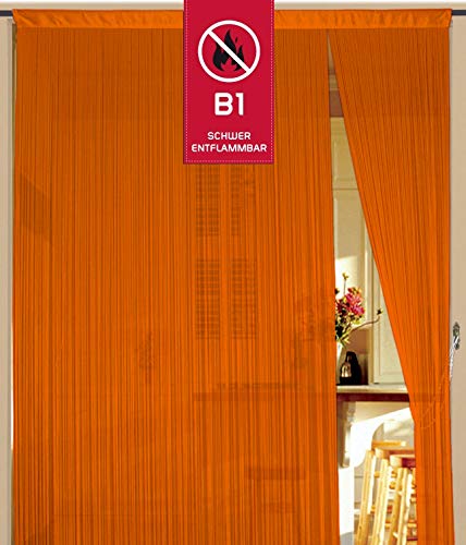 Kaikoon Fadenvorhang Fadenstore Messe B1 schwer entflammbar 150 cm x 300 cm orange Neu von Kaikoon