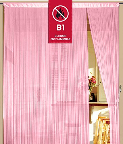Kaikoon Fadenvorhang Fadenstore Messe B1 schwer entflammbar 90 cm x 240 cm (BxH) rosa von Kaikoon