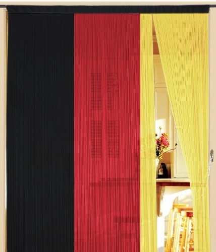 Kaikoon Fadenvorhang Fadenstore Vorhang Deutschland 90 cm x 240 cm (BxH) Länderflagge Fanshop von Kaikoon