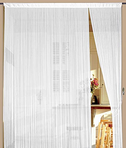 Kaikoon Fadenvorhang Vorhang Fadenstore Fadengardine Messe 300 cm x 200 cm weiß von Kaikoon