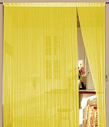 Kaikoon Fadenvorhang Vorhang Fadenstore Fadengardine Messe 90 cm x 240 cm gelb von Kaikoon