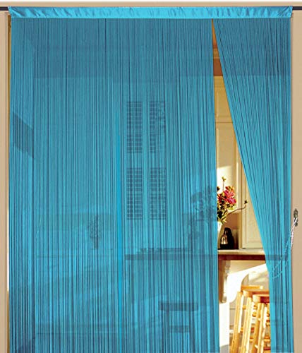 Kaikoon Fadenvorhang Vorhang Fadenstore Fadengardine Messe 90 cm x 240 cm hellblau Neu von Kaikoon
