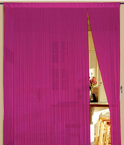 Kaikoon Fadenvorhang Vorhang Fadenstore Fadengardine Messe 90 cm x 240 cm pink von Kaikoon