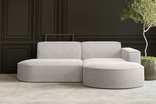 Kaiser Möbel Ecksofa Modena Studio Parma - Modern Design Couch Sofagarnitur Couchgarnitur Polsterecke freistehend, Stoff Neve Beige Rechts von Kaiser Möbel