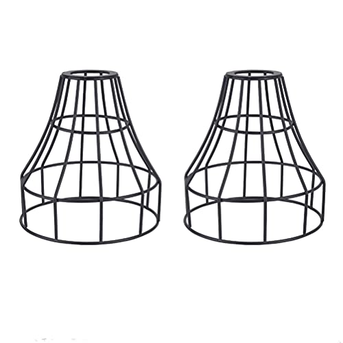 Kaj Hejmo 2 Stück rustikaler Industrie-Lampenschirm | Metallkäfig Deckenleuchten Lampenschirme | DIY Bauernhaus Lichtschutz zum Aufhängen von Hängelampen (Käfig C) von Kaj Hejmo
