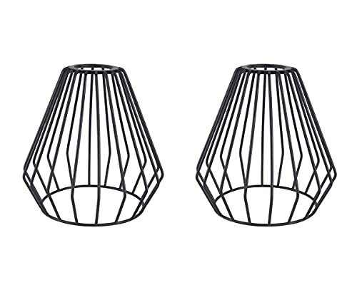 Kaj Hejmo Rustikaler Industrielampenschirm im Vintage-Stil | Metallkäfig-Deckenleuchten | DIY Bauernhaus-Lichtschutz zum Aufhängen von Hängelampen, Wandleuchten (Regenschirm) von Kaj Hejmo