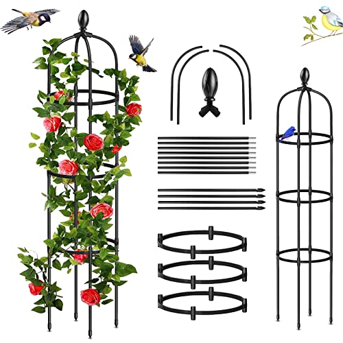 Garten Obelisk,Pflanzenstütze,Rankhilfe Obelisk, Rankobelisk und Rankturm für Gartenpflanzen Stützstangen, Käfige und Ranksäulen für Kletterpflanzen Dekoratives Rankgestell von Kakveiai
