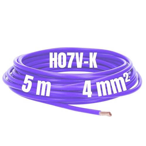 Kalitec 5 Meter H07V-K 4 mm² violett Verdrahtungsleitung I Aderleitung flexibel I Litze 4mm2 I Verdrahtung feindrätig I Einzelleitung I Kabel eindrähtig für Schaltschrank I Schaltdraht von Kalitec