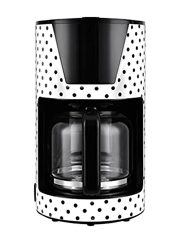 Kalorik TKG CM 1045 WBD N Retro-Filter-Kaffeemaschine mit 1,5 l Fassungsvermögen, Glaskanne, für bis zu 12-15 Tassen, 900 Watt, Weiß/Schwarz von Kalorik