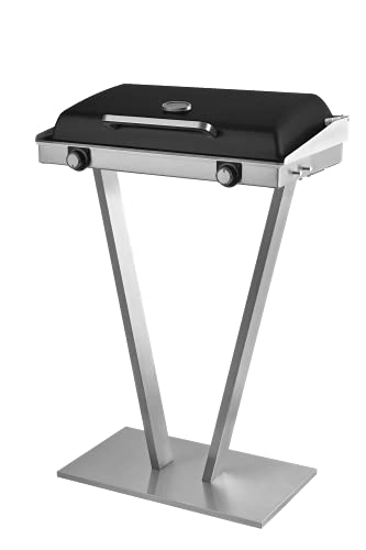 Kalorik TKG EBBQ 1002 L Elektrischer Edelstahl-Barbecue-Grill, Standgrill, XXL-Grillplatte, stufenlose Temperaturregelung, Thermometer, 2 Kochzonen, Silber/Schwarz, 2500 Watt von Kalorik