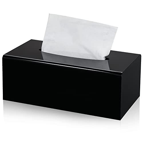 Kamehame Kosmetiktuchbox Schwarz Acryl 26×14×10 cm Taschentücher Box Taschentuchbox Kosmetiktücher Box Tissue Box für Esszimmer Badezimmer Schlafzimmer Büro von Kamehame