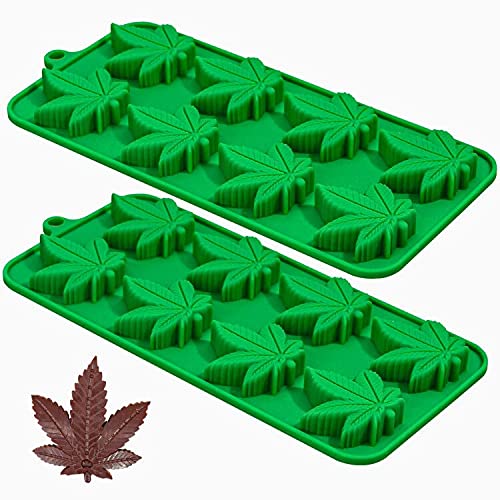 Marihuana-Blatt-Silikonform, 2 Stück Ahornblatt-Süßigkeitenformen Silikon für Schokolade, Gelee, Wachs, Eis von Kamehame