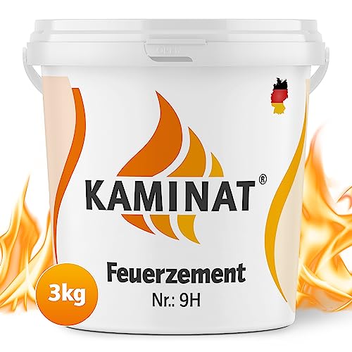 Kaminat Nr. 9H Profi Reparaturmörtel für extra hohe Temperaturen 1250°C, Feuerfester Mörtel, Kaminkleber und Schamottestein Kleber (3,00kg) von Kaminat