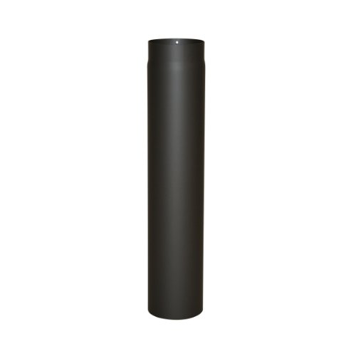 Kamino Flam Ofenrohr schwarz, Rauchrohr aus Stahl für sichere Ableitung von Verbrennungsgasen, hitzebeständige Senotherm Beschichtung, geprüft nach Norm EN 1856-2, Maße: L 750 x Ø 130 mm von Kamino-Flam