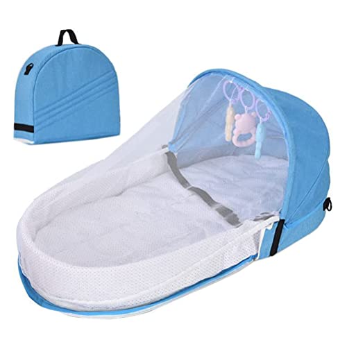 Kangmeile Portable Baby Crib Bed, Soft&Foldable Travel Cot,Baby Travel Crib Sleeper Bed with Toy, Foldable Anti Pressure Mosquito Net Crib Infant Newborn Sleeper for Outdoor Shopping Camping Travel von Kangmeile