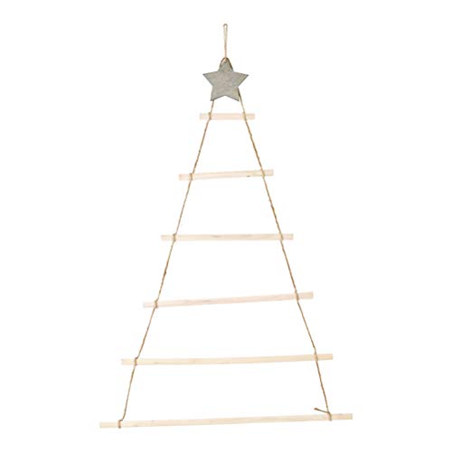 Weihnachtsbaum, 80 cm Holzseil Leiter Wandaufhängung Ast beleuchtet Weihnachtsleiter von Kangmeile