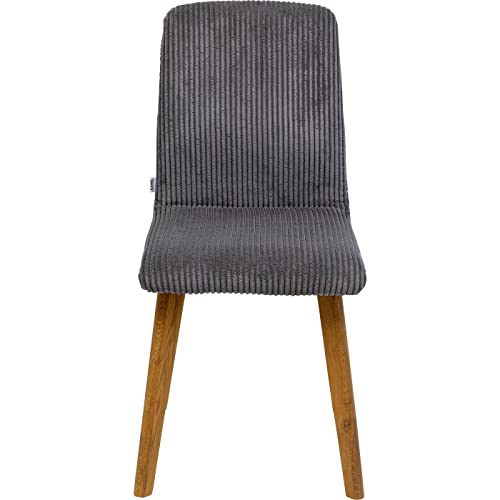 Kare Design Stuhl Lara Cord, Grau, Esszimmerstuhl, mit Cordbezug, mit Beinen aus massivem Eichenholz, 92x44x45cm (H/B/T) von Kare