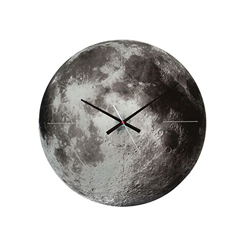 Karlsson KA5475 Wanduhr Moon Glas Grau, Glass, Grey, 4 x 60 x 60 cm von Karlsson