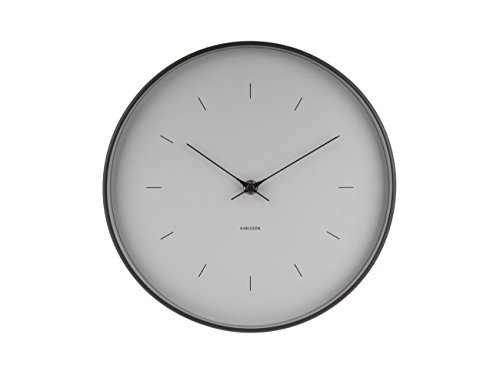 Present Time - Wall Clock Butterfly Hands - Metall/lackiert -Grey - Ø 27,5cm, Excl. AA Batterie von Karlsson