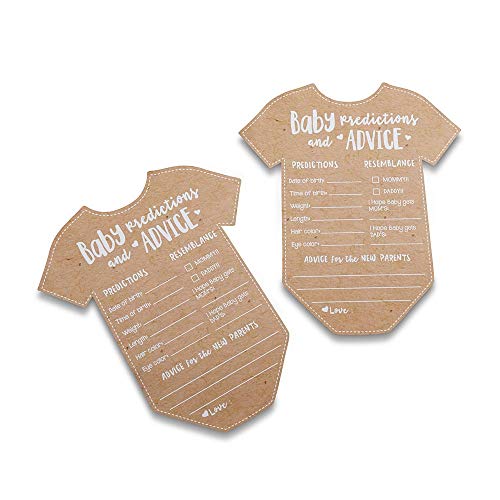 Kate Aspen Baby Vorhersagekarten für Babyparty/Ratschläge/Babyparty Dekorationen (Set mit 50 Stück), Einheitsgröße, Kraftpapier, weiß, 28440NA von Kate Aspen