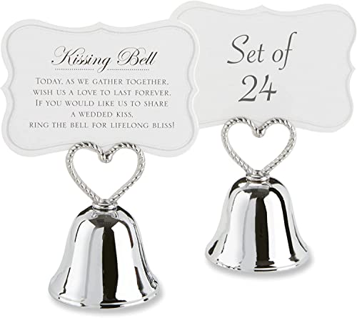 Kate Aspen 12023NA Platzkartenhalter, 24 Stück Kissing Bells, Metall, Silber von Kate Aspen